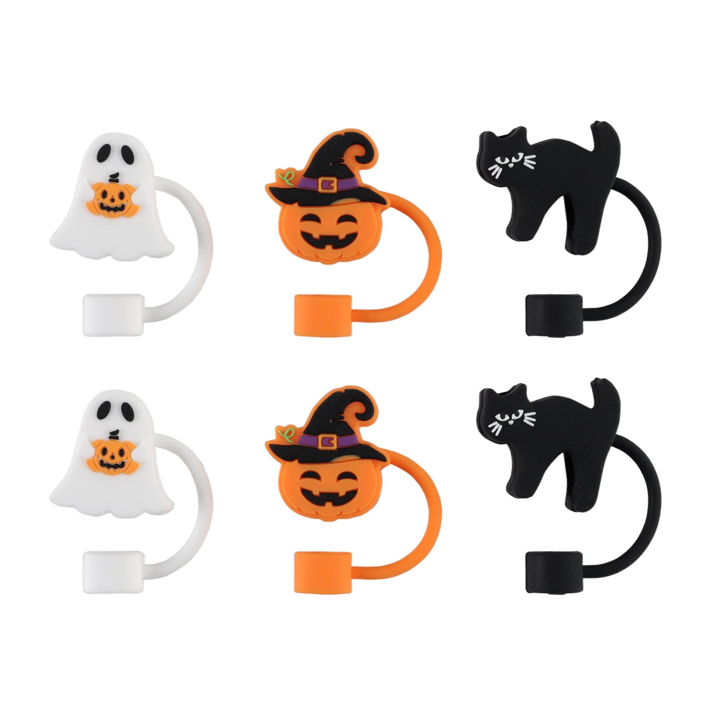 Cook With Color 6-Piece Halloween Straw Toppers Ð Multicolor Spiderweb Shapes, Dishwasher Safe