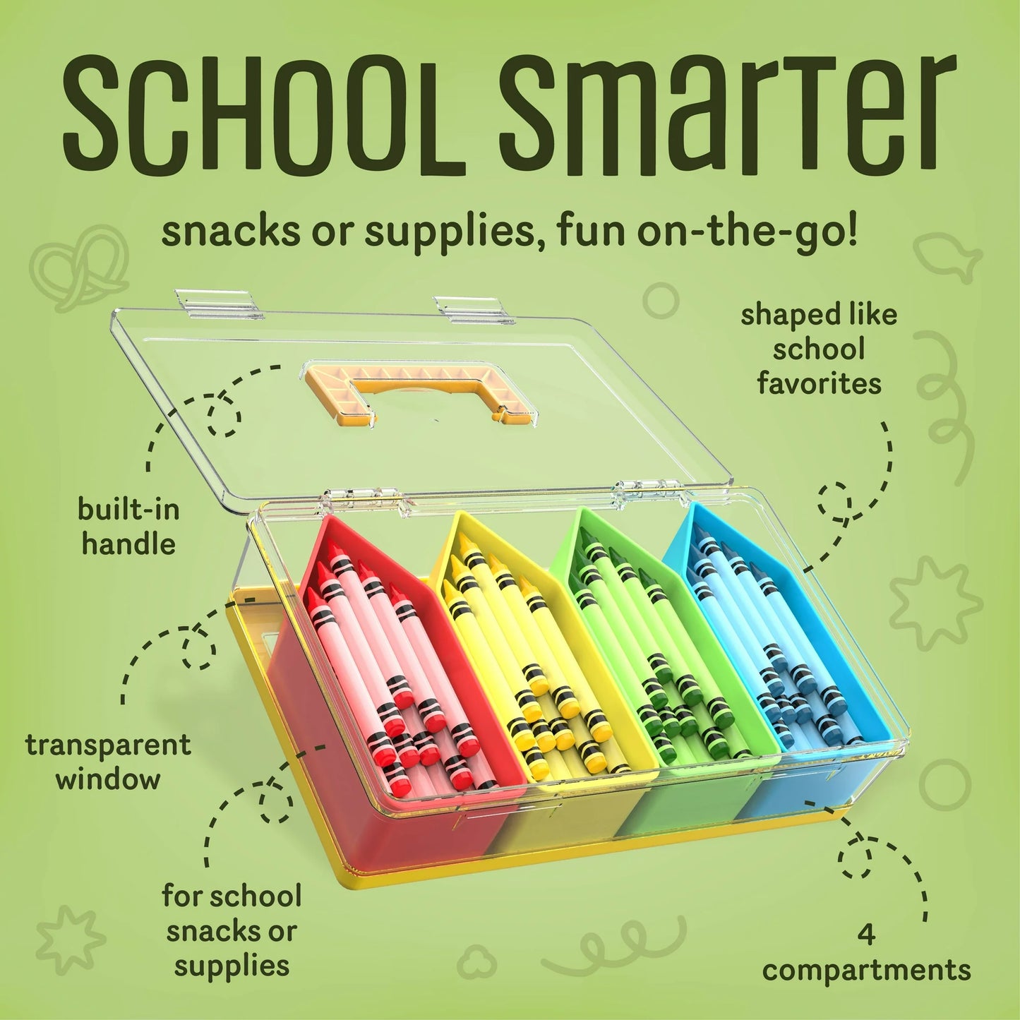 Cook With Color Snack Box Container for Kids Lunch Box Snackle Box,