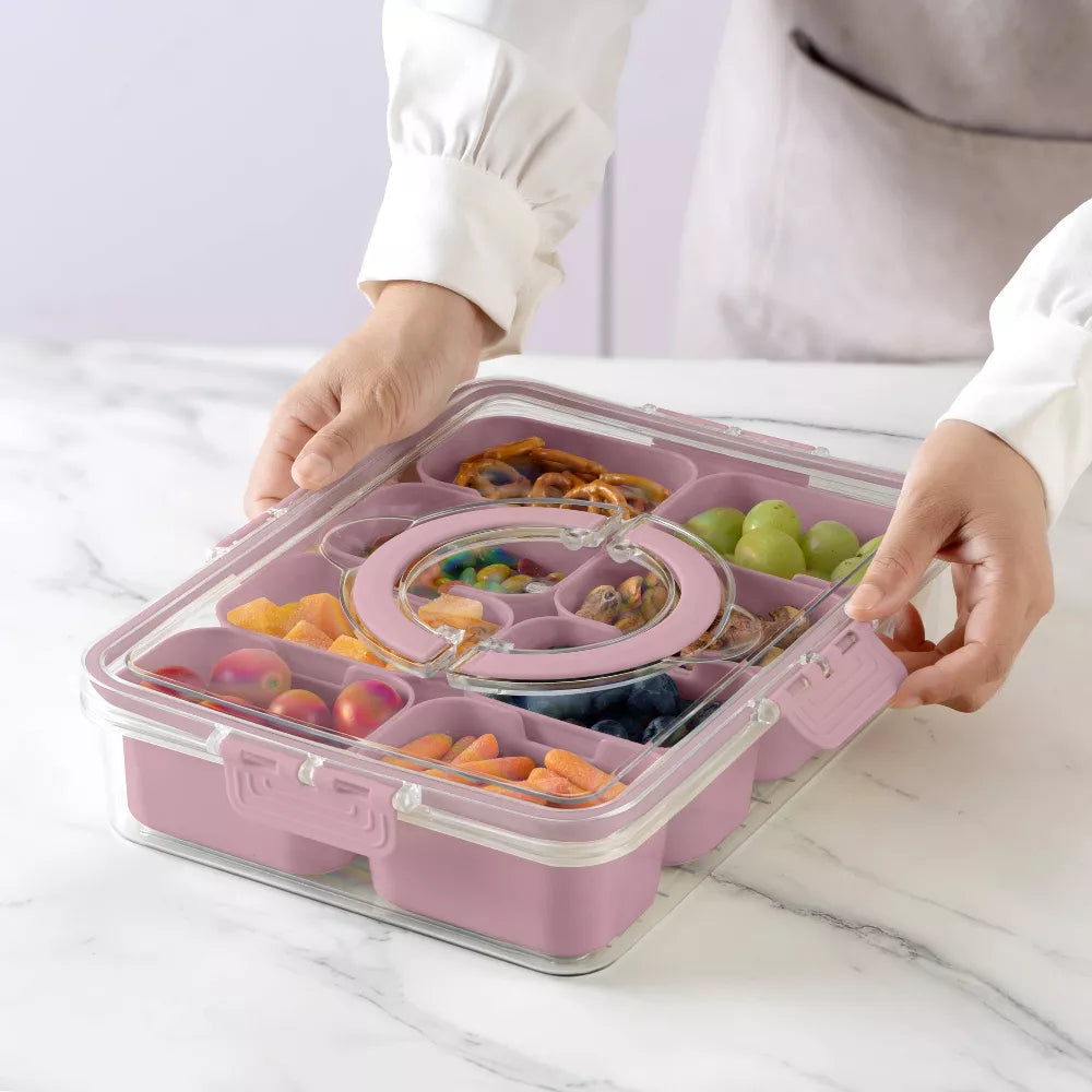 Cook With Color 8 Compartment Snackle Box with Handle