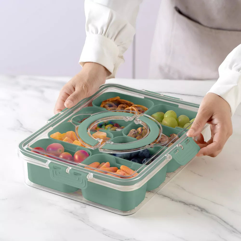 Cook With Color 8 Compartment Snackle Box with Handle