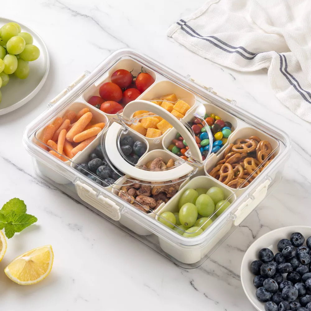 Cook With Color 8 Compartment Snackle Box with Handle