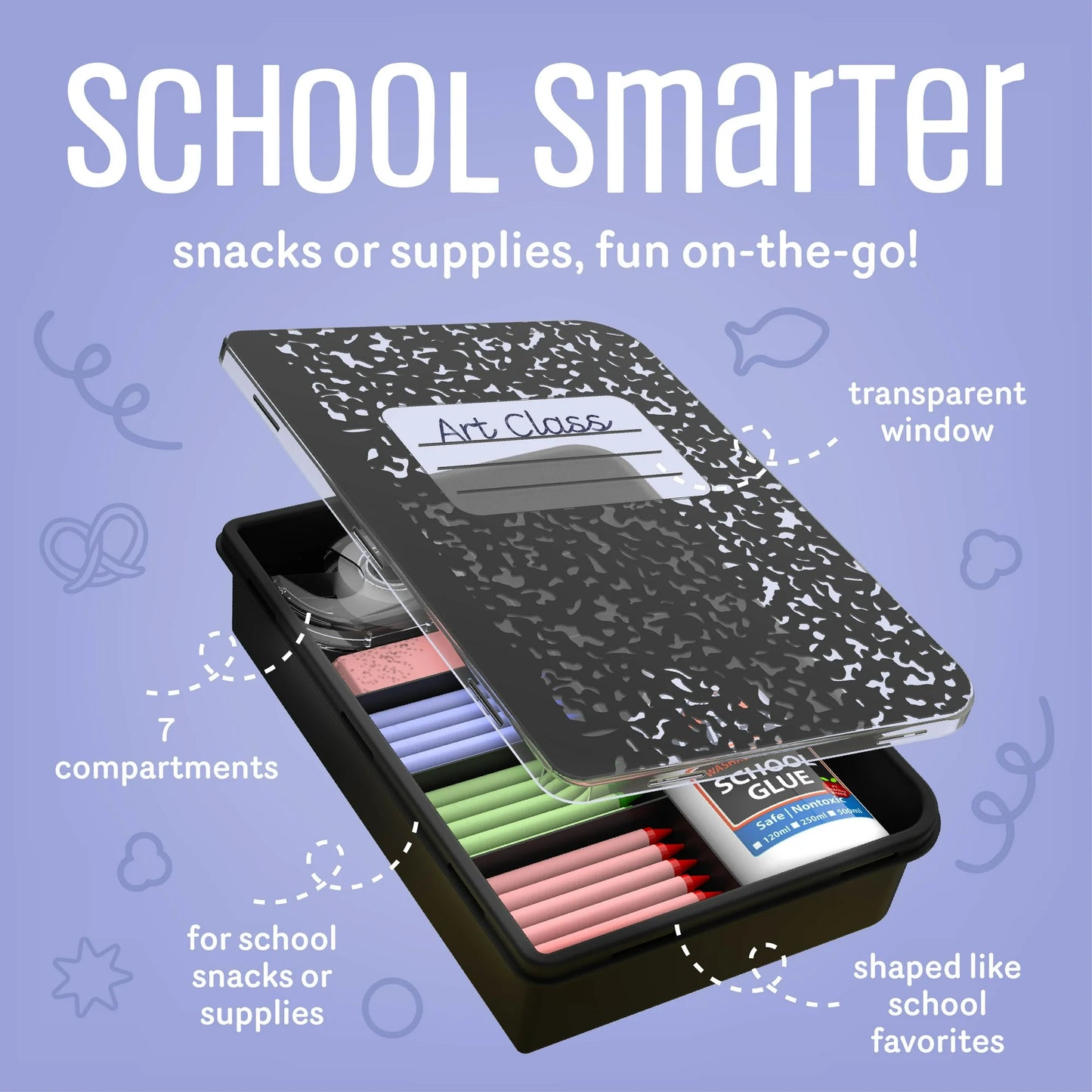 Cook With Color Snack Box Container for Kids Lunch Box Snackle Box,