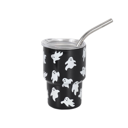 Cook With Color 5 oz Halloween Mini Water Bottle with Lid & Straw Ð Non-Slip Silicone Base