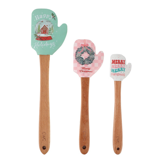 CWC 3PC MIT SPATULA SET 12+10+8-Green Mitten