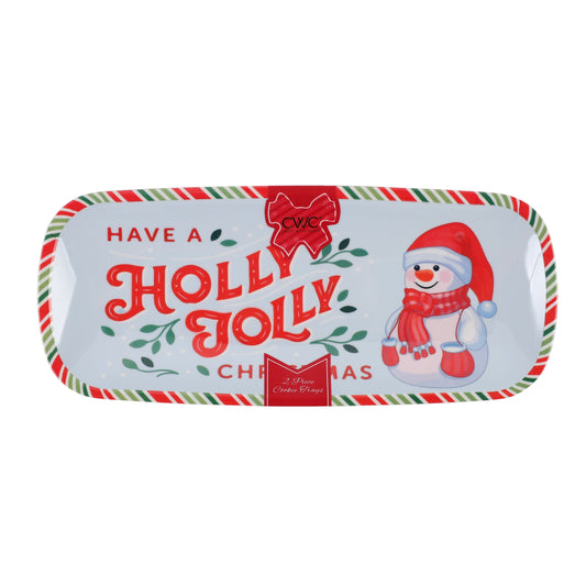 Cook With Color Holiday Cookie Trays, Set of 2 Ð Festive Baking & Serving Trays for Christmas Treats