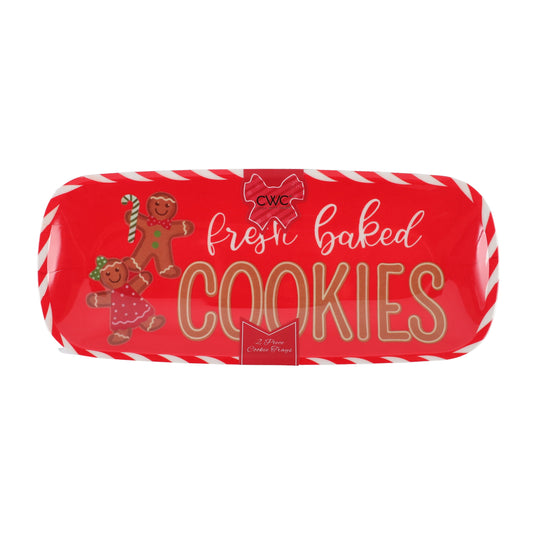 Cook With Color Holiday Cookie Trays, Set of 2 Ð Festive Baking & Serving Trays for Christmas Cookies & Treats