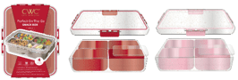 Cook With Color Mini Snack Boxes, 2-Pack Ð 4-Compartment Food Storage with Lids, Red