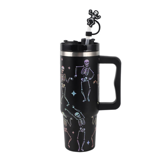 Cook With Color 30 oz Stainless Steel Insulated Tumbler with Handle Ð Includes Lid & Straw