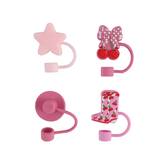 Mainstays 4-Piece Straw Topper Set Ð Star, Cherry, Cowgirl Hat & Boot