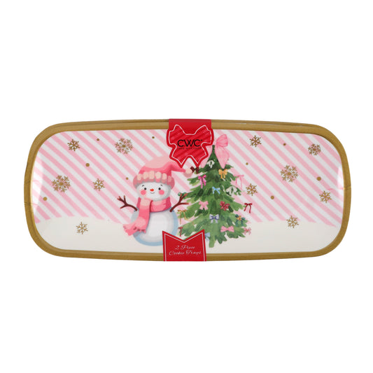 Cook With Color Holiday Cookie Trays, Set of 2 Ð Festive Baking & Serving Trays for Christmas Cookies & Treats