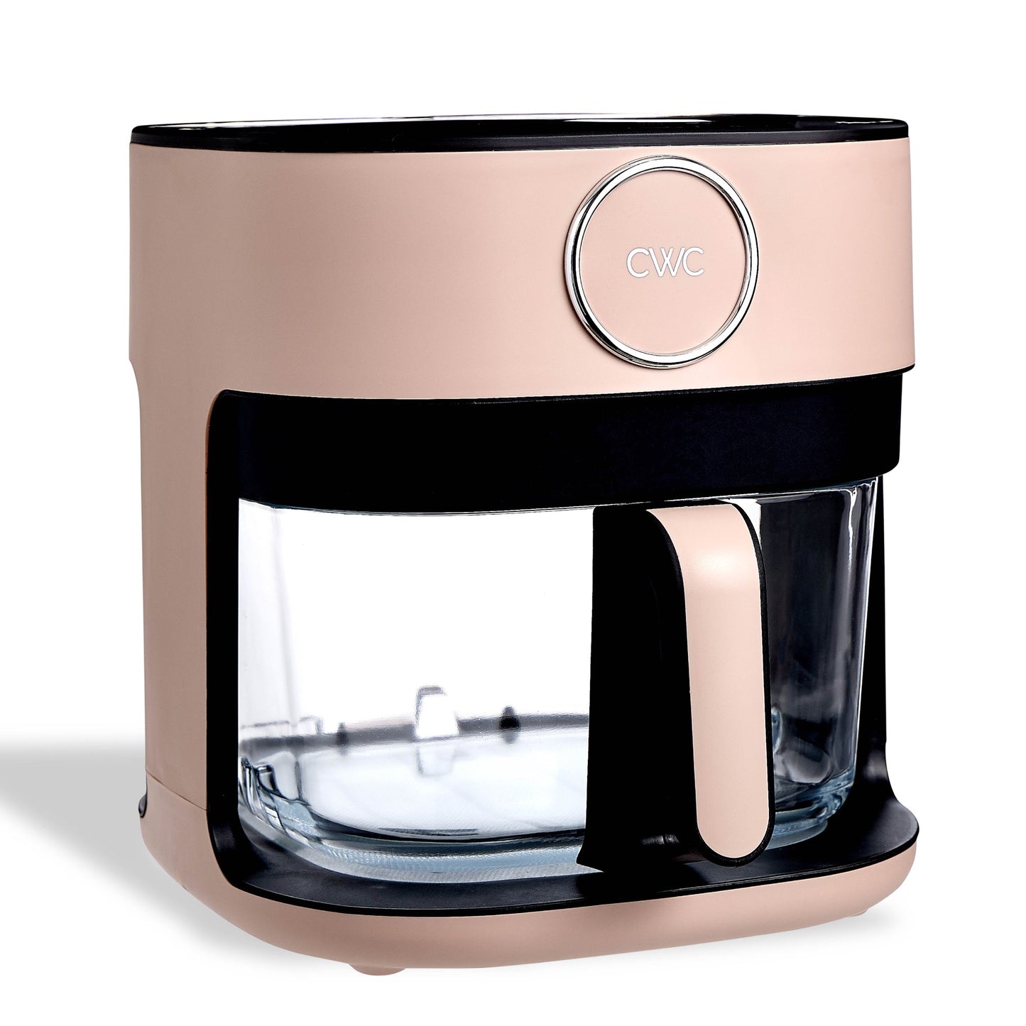 Cook with Color 1200W 4Qt-5.2Qt Air Fryer: Stylish Design, Glass Basket, Dishwasher Safe, Digital Display, 6 Presets - Variable Temp 175°F to 400°F & 60-Min Timer