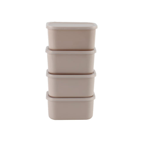 Cook with Color 4 Piece Snackle Box Pods with Lids, Taupe, Portable and Dishwasher Safe, Well Suited for Sauces, Snacks, and Small Lunch Items