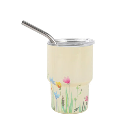 Cook With Color 5oz Double Walled Stainless Steel Mini Tumbler, Vacuum Insulated, Reusable Cup, Spring Design