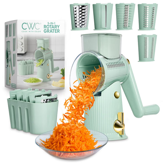 Cook with Color Cheese Grater Rotary – Easy-to-Use Food Shredder for Cheese, Sage