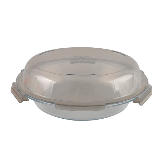 Cook With Color 9-Inch Glass Pie Dish with Lid Ð BPA-Free Borosilicate, Microwave & Dishwasher Safe