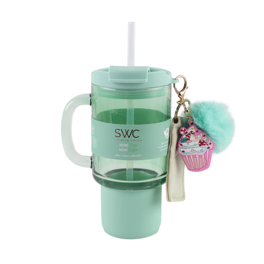 SWC 24OZ GLASS WATER BOTTLE CUPCAKE