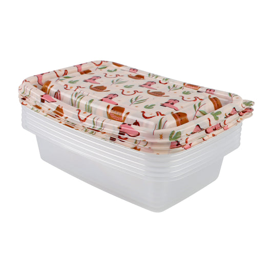 Cook With Color 12-Piece Food Storage Set with Western Desert Printed Lids Ð 6 Containers with Lids, 1000ml