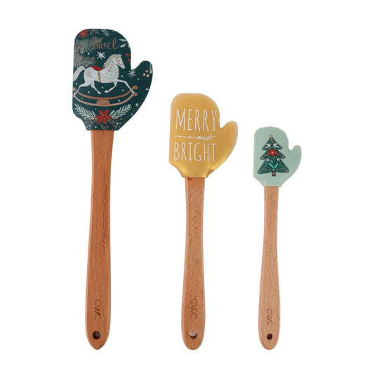 CWC 3PC MIT SPATULA SET 12+10+8-Green Horse