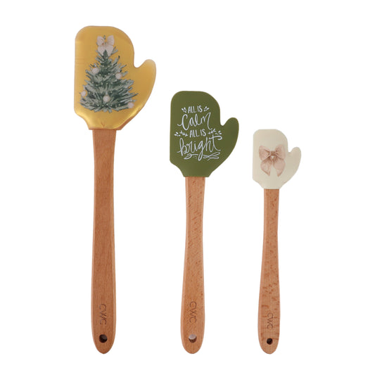 CWC 3PC MIT SPATULA SET 12+10+8-Gold Treen