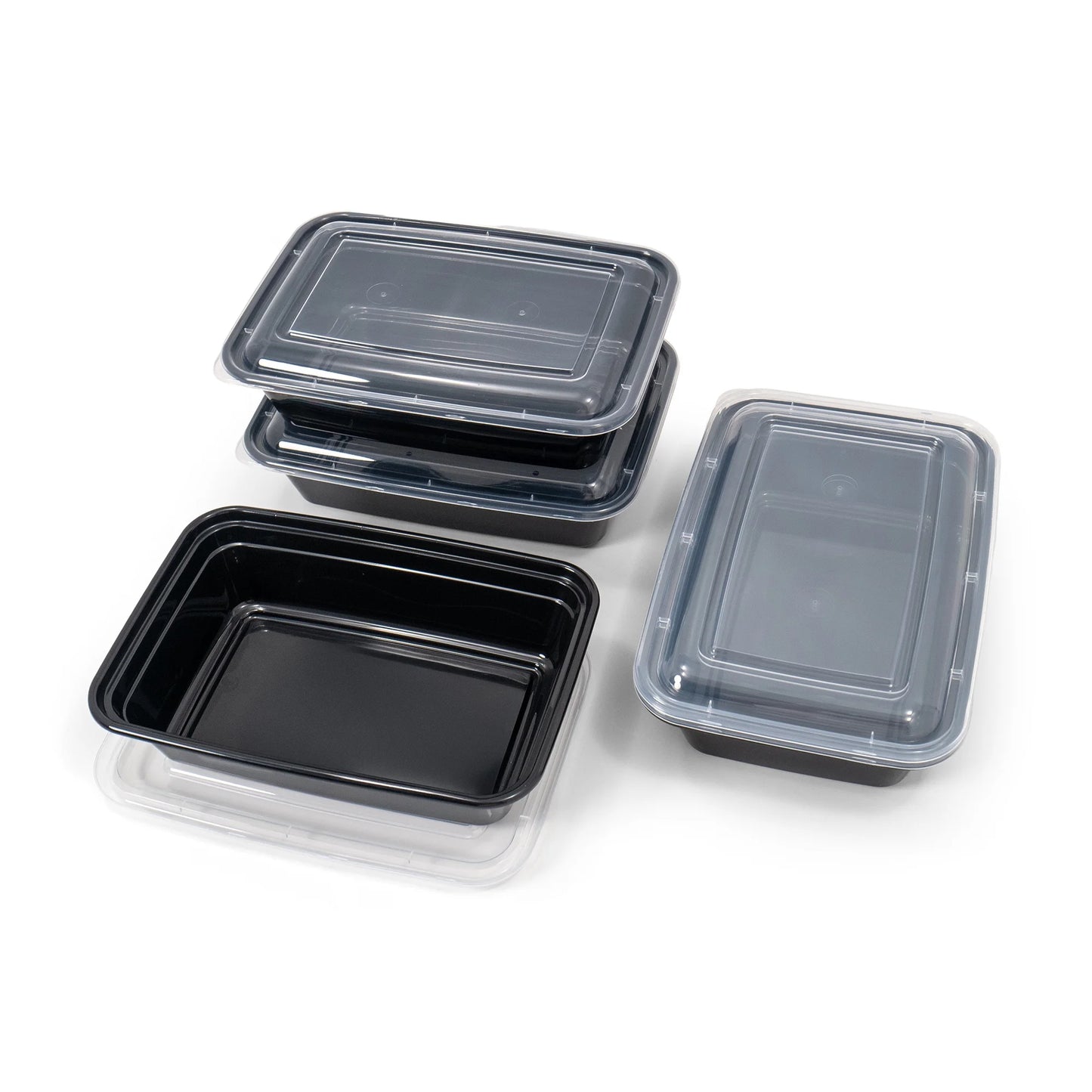 Mainstays 10-Piece Meal Prep Containers with Lids, Single Compartment, BPA-Free, Leak-Resistant, Microwave Safe